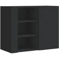 vidaXL Wandkast 75x35x60 cm bewerkt hout zwart