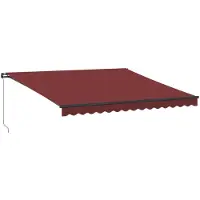 vidaXL Luifel handmatig uittrekbaar met LED's 400x350 cm bordeauxrood