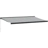 vidaXL Luifel uittrekbaar 5x3 m stof en aluminium antraciet en wit