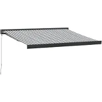 vidaXL Luifel uittrekbaar 3x2,5 m stof en aluminium antraciet en wit