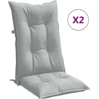 vidaXL Stoelkussens 2 st hoge rug 120x50x7 cm stof lichtgrijs