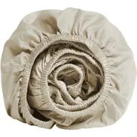Yumeko Hoeslaken Katoen Satijn 180x220 Beige - Eco, Bio & Fairtrade