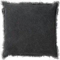 Dutch decor - BURTO - Kussenhoes 45x45 cm - gewassen katoen - Charcoal Gray - antraciet