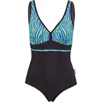 Beco zebra vibes badpak - C-cup - blauw/groen - maat 44