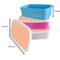 MuchoWow Broodtrommel Roze - Lunchbox Abrikoos - Roze - Pastel - Effen - Kleur - Brooddoos 18x12x6 cm - Brood lunch box - Broodtrommels voor kinderen en volwassenen