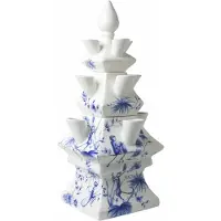 Heinen Delfts Blauw Tulpenvaas Aapjes - 3-delig - 43 cm