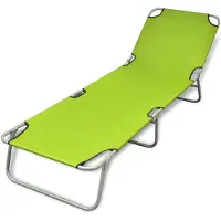 vidaXL ligstoel inklapbaar met verstelbare rugleuning appeltjesgroen