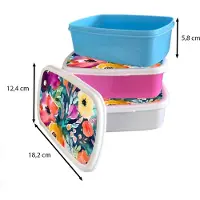 MuchoWow Broodtrommel Roze - Lunchbox Bloemen - Olieverf - Kunst - Natuur - Brooddoos 18x12x6 cm - Brood lunch box - Broodtrommels voor kinderen en volwassenen