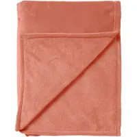 Dutch decor - CHARLIE - Plaid 200x220 cm - extra grote fleece deken - effen kleur - Muted Clay - roze