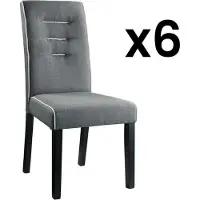 Vente-unique Set van 6 stoelen GABELLE - Stof en poten van H?v?a - Grijs