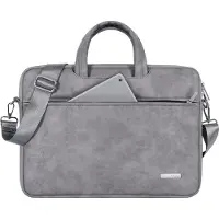 Canvas Artisan Luxe Laptophoes 14 Inch DG - Laptoptas met Schouderriem - Voor Dames & Heren - Laptop Sleeve met Handvat - Grijs