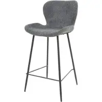 Meubelplaats Barstoel Justin - Bouclé grijs | - barstoelen set van 4