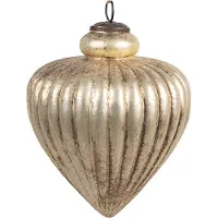 Clayre & Eef Kerstbal Overig Ø 12x16 cm Goudkleurig Glas Kerstballen