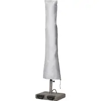 Mehr Garten Beschermhoes voor parasol | 220 cm x 30 / 55 cm | geschikt voor parasols tot Ø 400 cm | polyesterweefsel, Kleur: taupe (lichtgrijs)
