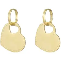 Yehwang Ringoorbellen - hart bedel - Goudkleurig- Goud- Stainless Steel- Cadeau voor haar- Cadeau tip