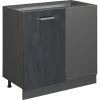 Vicco R-Line Hoekkast – 86 cm zonder werkblad Zwart beton