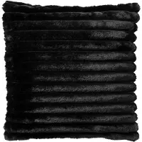 Dutch decor - HAZEL - Kussenhoes 50x50 cm - effen kleur - strepen - heerlijk zacht - Raven - zwart