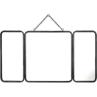OZAIA Vintage-spiegel in 3 delen CERONNE - B60 x H112 cm - Metaalgrijs
