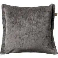 Dutch decor - LEWIS - Sierkussen 45x45 cm - fluweel - met sierrand - Charcoal Gray - antraciet