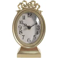 Clayre & Eef Tafelklok 18 cm Goudkleurig IJzer Glas Goudkleurig