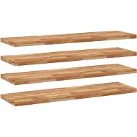 vidaXL Wandschappen 4 st zwevend olieafwerking 140x40x4 cm acaciahout