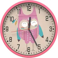 vidaXL Wandklok, roze, Ø 25,5 cm, van polystyreen en glas