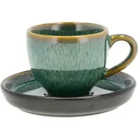 Bitz Espressokop Gastro Green Black 7 cl (6-delig)