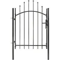 vidaXL Tuinpoort Woerden staal 1x1m zwart