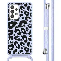 IMoshion Siliconen design hoesje met koord voor de Samsung Galaxy A53 - Animal Lila