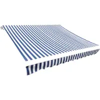 vidaXL Vervangingsdoek voor luifel 450x300 cm polyester blauw en wit