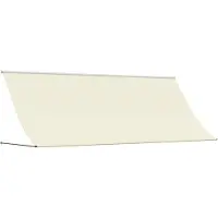 vidaXL Luifel uittrekbaar 350x150 cm stof en staal crèmekleurig