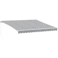 vidaXL Luifel handmatig uittrekbaar en LED 400x300 cm antraciet en wit