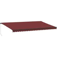 vidaXL Luifel handmatig uittrekbaar met LED's 600x300 cm bordeauxrood