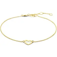 Marie-Celeste Marie Celeste armband hart 16,5 - 17,5 - 18,5 cm - Goud