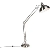QAZQA Design vloerlamp staal verstelbaar - Hobby