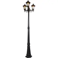 QAZQA Smart buiten lantaarn zwart 3-lichts incl. Wifi ST64 - New Haven
