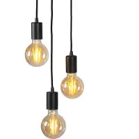 QAZQA Smart Industriële hanglamp zwart incl. Wifi G95 3-lichts - Facil