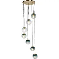 QAZQA Slimme hanglamp messing 7-lichts incl. WiFi ST64 - Pallon