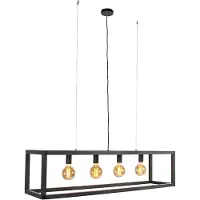 QAZQA Smart hanglamp zwart 4-lichts incl. Wifi G95 - Big Cage