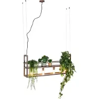 QAZQA Smart hanglamp roestbruin met rek incl. 4 Wifi A60 - Cage Rack