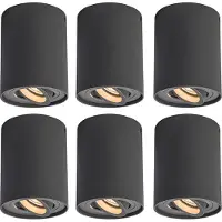 QAZQA Set van 6 spots smart donkergrijs incl. Wifi GU10 - Rondoo up