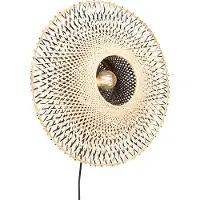 QAZQA Smart wandlamp bamboe 50 cm met stekker incl. Wifi A60 - Rina