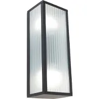 QAZQA Slimme buiten wandlamp zwart met ribbelglas incl. 2 Wifi A60 - Charlois