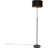 QAZQA Smart vloerlamp zwart met velours kap zwart 35 cm incl. Wifi A60 - Parte