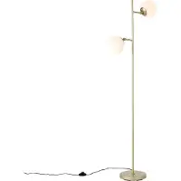 QAZQA Smart vloerlamp goud met mat glas incl. 2 Wifi P45 - Pallon