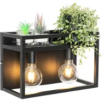 QAZQA Smart wandlamp zwart met rek incl. 2 Wifi G95 - Cage Rack