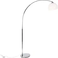 QAZQA Smart booglamp chroom met witte kap incl. Wifi A60 - Arc Basic