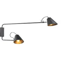 QAZQA Smart moderne wandlamp zwart 2-lichts verstelbaar incl. Wifi A60 - Lune