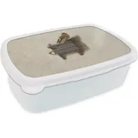 MuchoWow Broodtrommel Wit - Lunchbox Het Puttertje - Schilderij - Fabricius - Oude Meester - Brooddoos 18x12x6 cm - Brood lunch box - Broodtrommels voor kinderen en volwassenen