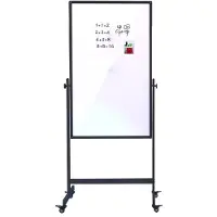 Ivol Verrijdbaar whiteboard - Dubbelzijdig - 80x120 cm - Zwart frame